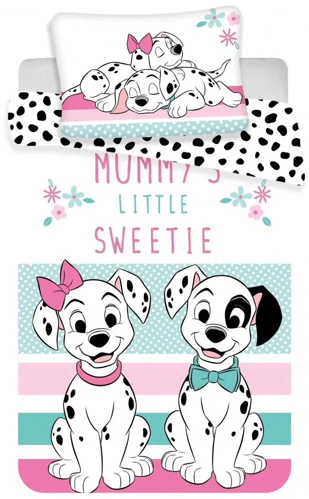 Disney 101 Kiskutya Sweetie gyerek, ovis ágyneműhuzat 100×135cm, 40×60 cm
