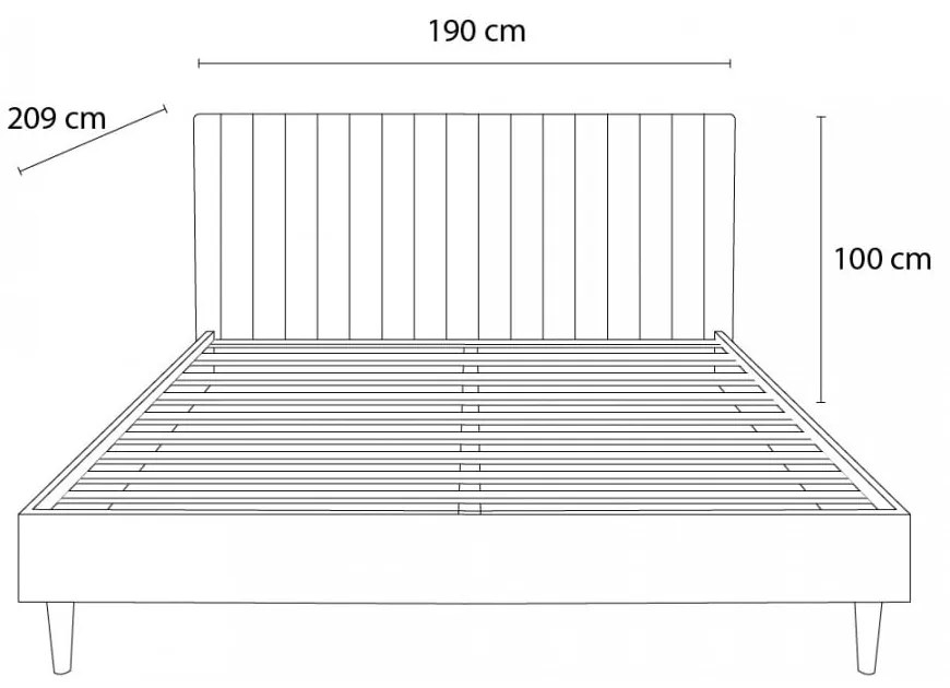 Sötétzöld-natúr színű franciaágy ágyráccsal 180x200 cm Oceane – Bobochic Paris