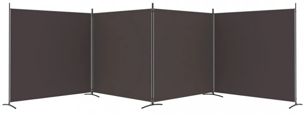 4 paneles barna szövet térelválasztó 698x180 cm
