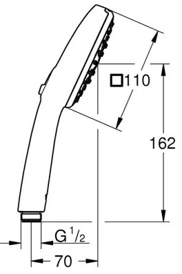 GROHE 26092001 - Kézi zuhany VITALIO COMFORT 110 × 110 mm fényes króm