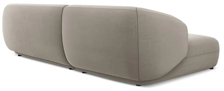 Bézs bársony sarokkanapé (bal oldali) Moana – Makamii