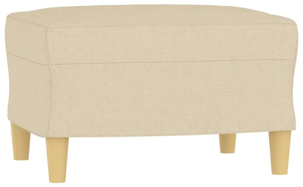 krémszínű szövet kanapéfotel lábtartóval 60 cm