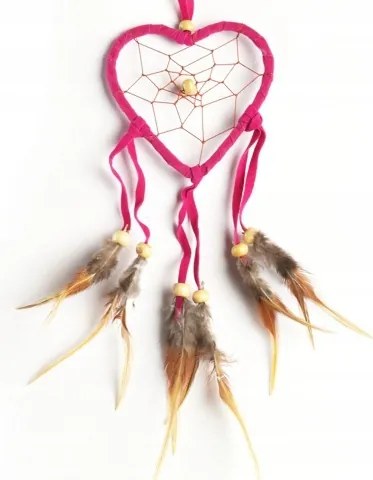 Álomfogó 9 x 9 cm, rózsaszín szív