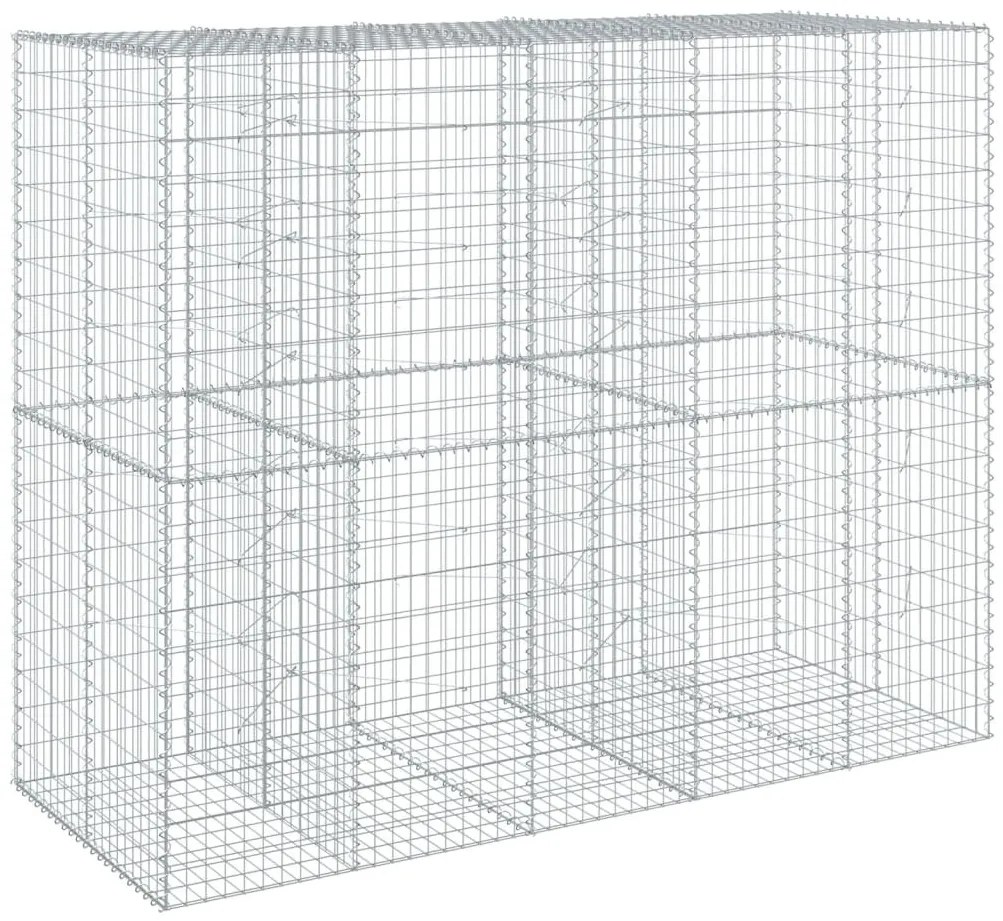 horganyzott vas gabion kosár fedéllel 250 x 100 x 200 cm