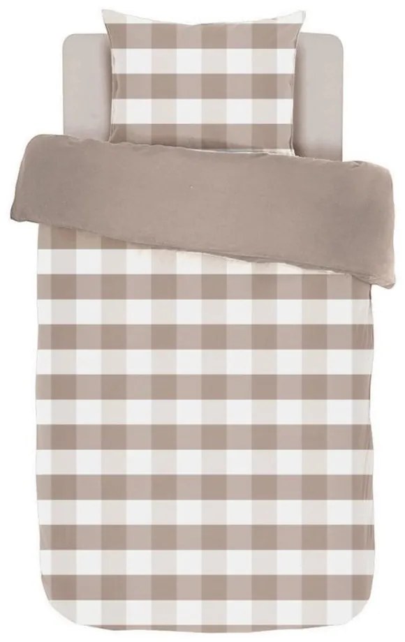 Világosbarna egyszemélyes pamut ágyneműhuzat 140x200 cm Emma - Tiseco Home Studio