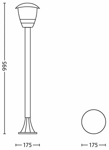 Philips 15383/30/16 - Kültéri lámpa MYGARDEN CREEK 1xE27/60W/230V fekete