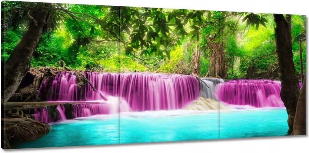 Vászonkép 150x70 Színes tájkép Vízesés