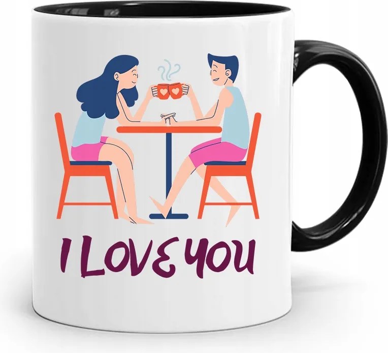 Fekete Bögre Feleség Barátnőjének I Love You nyomott mintával