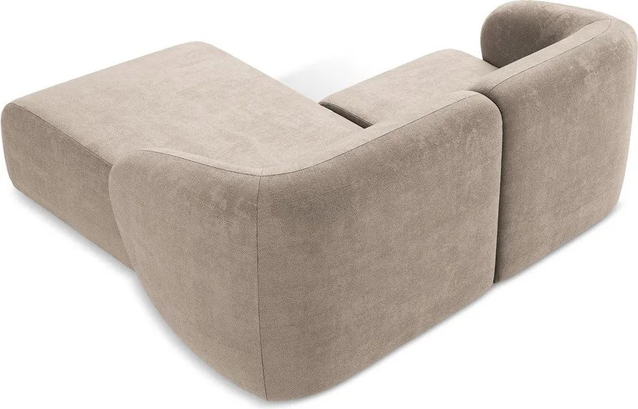 Világosbarna zsenília sarokkanapé (jobb oldali-heverő résszel) Lani – Makamii