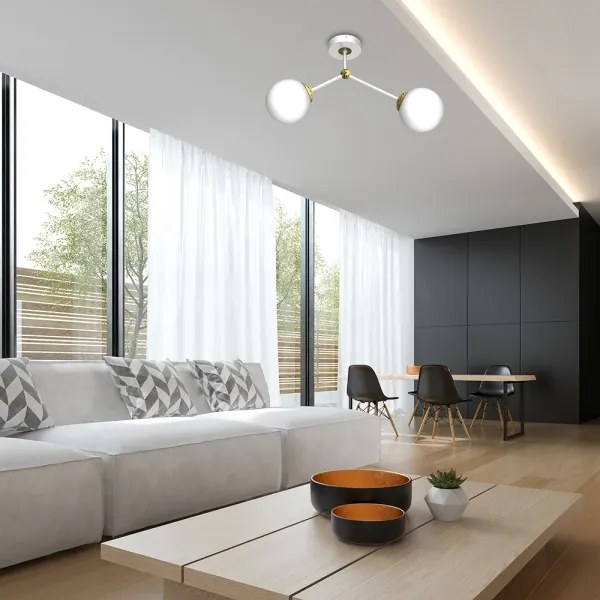 Felületre szerelhető csillár JOY 2xE14/40W/230V fehér/arany