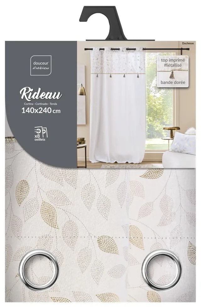 Fehér pamutkeverék függöny 140x240 cm Duchesse – douceur d'intérieur