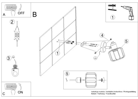 Sollux SL.1111 - Fali spotlámpa BELUCI 1xE14/40W/230V fehér