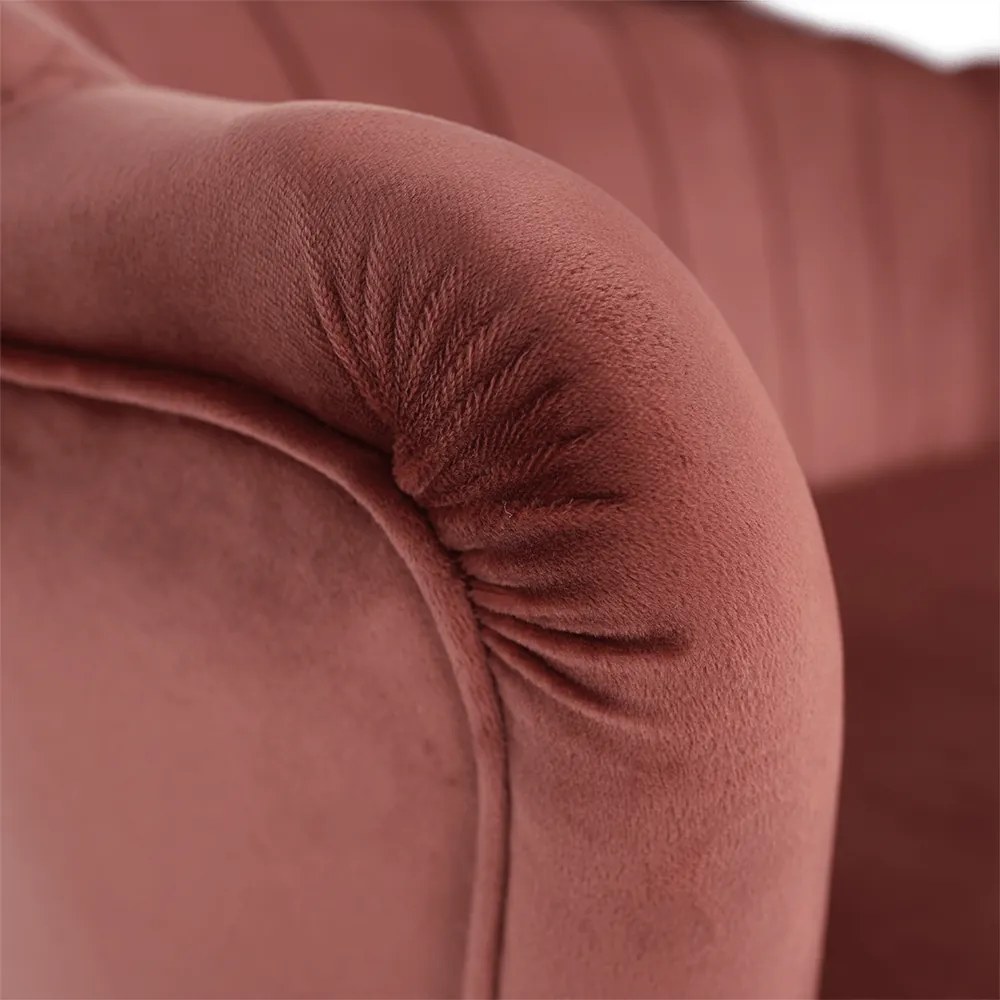 Pad Art-deco stílusban, rózsaszín Velvet anyag/gold chróm-arany, NOBLIN