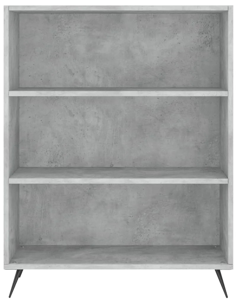 betonszürke szerelt fa könyvespolc 69,5 x 32,5 x 90 cm