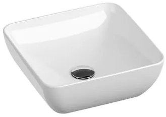 Ravak Uni mosdó lapra 38x38 cm fehér színben fényes felülettel túlfolyás nélkül xjx01138001 UNISLIMS380