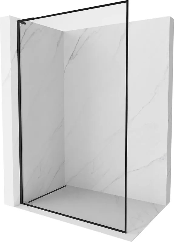 Mexen Kioto-F L Walk-in zuhanyfal kerettel 100 x 202 cm, átlátszó 8 mm, fekete - 800-100-174-70-00