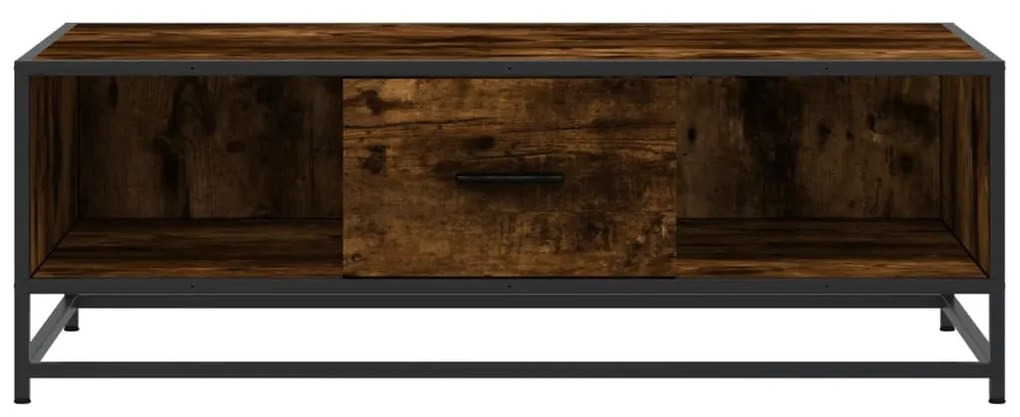füstös tölgy szerelt fa és fém dohányzóasztal 100 x 57 x 35 cm