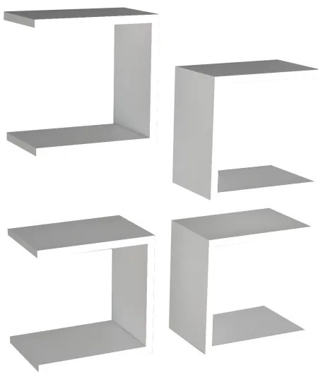 KÉSZLET 4x Fali polc BASE 30x30 cm fehér