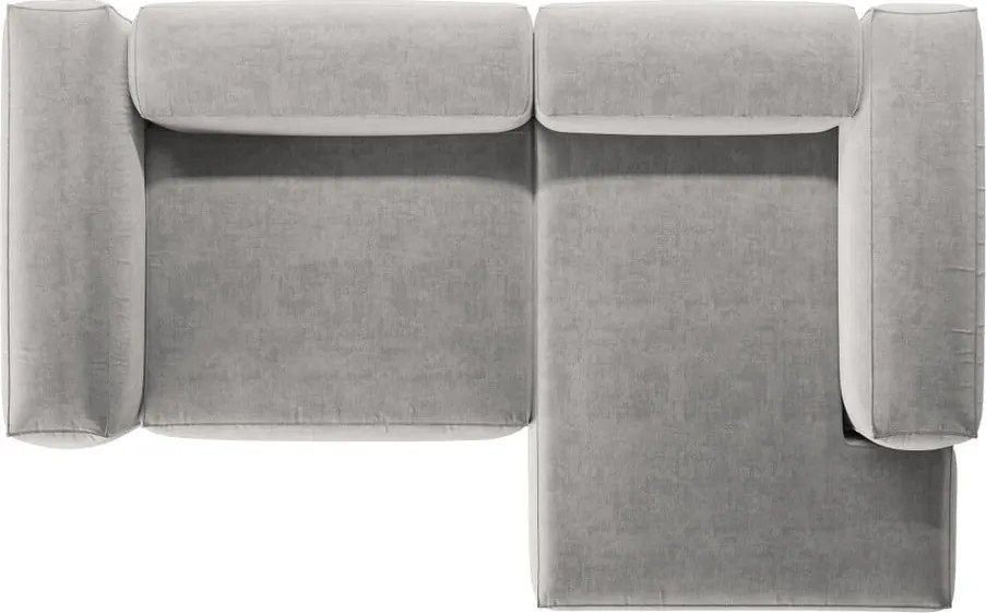 Világosszürke sarokkanapé (jobb oldali-heverő résszel) Bergamo – Cosmopolitan Design