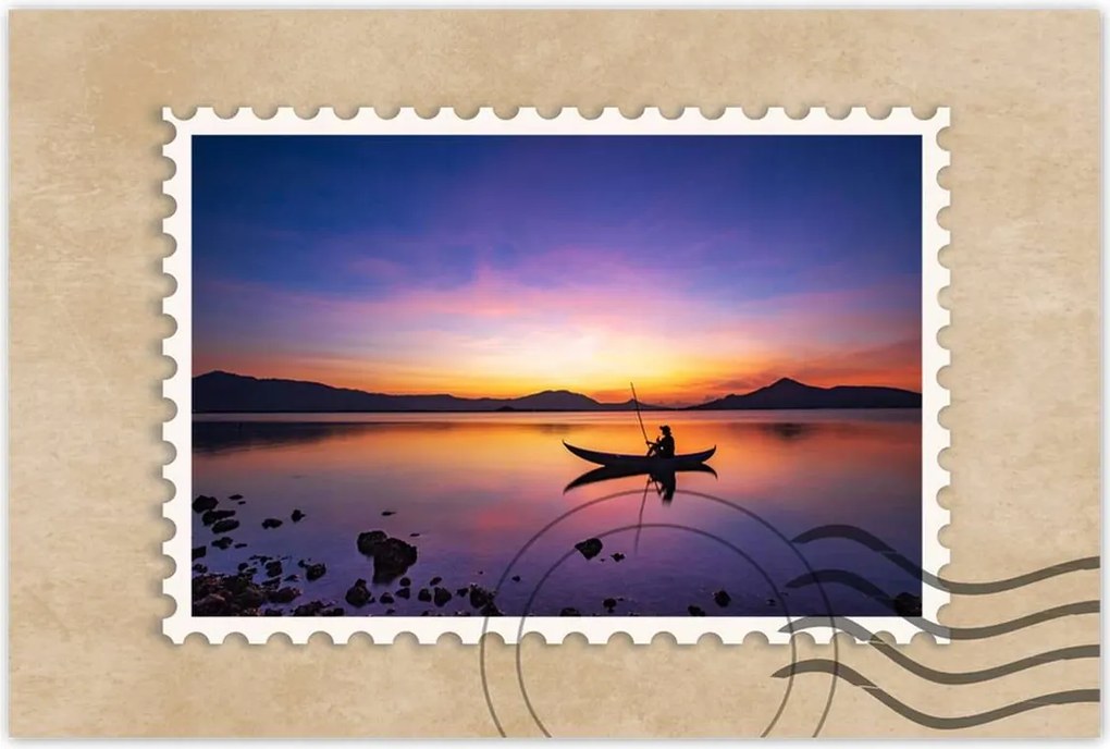 Poszterek 120x80 Esti horgászat naplementekor