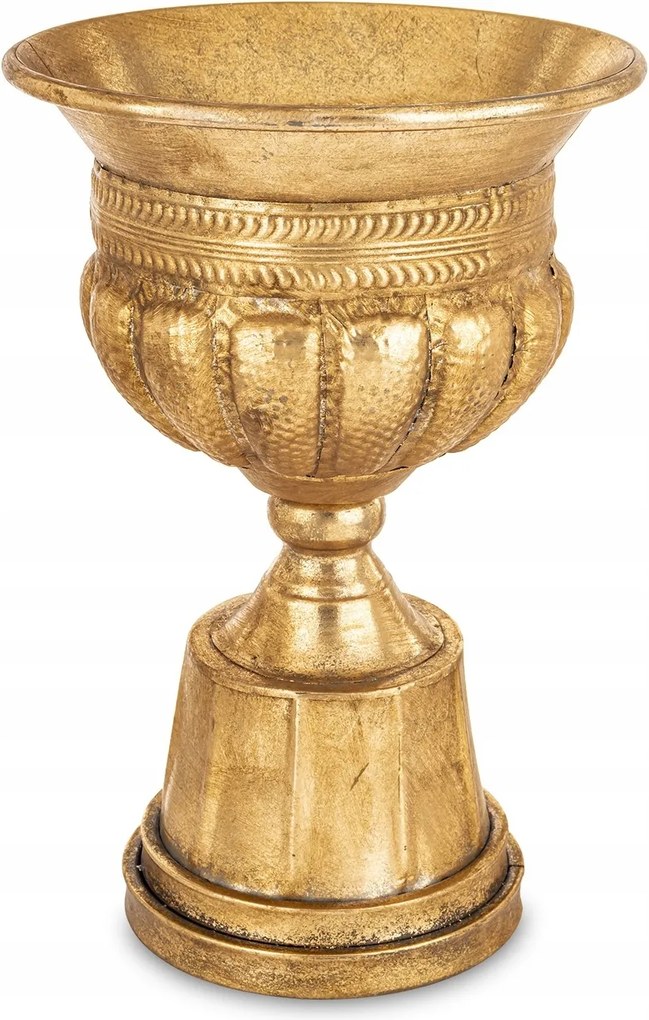 Retro váza kaspó fém arany csésze arany virág kehely