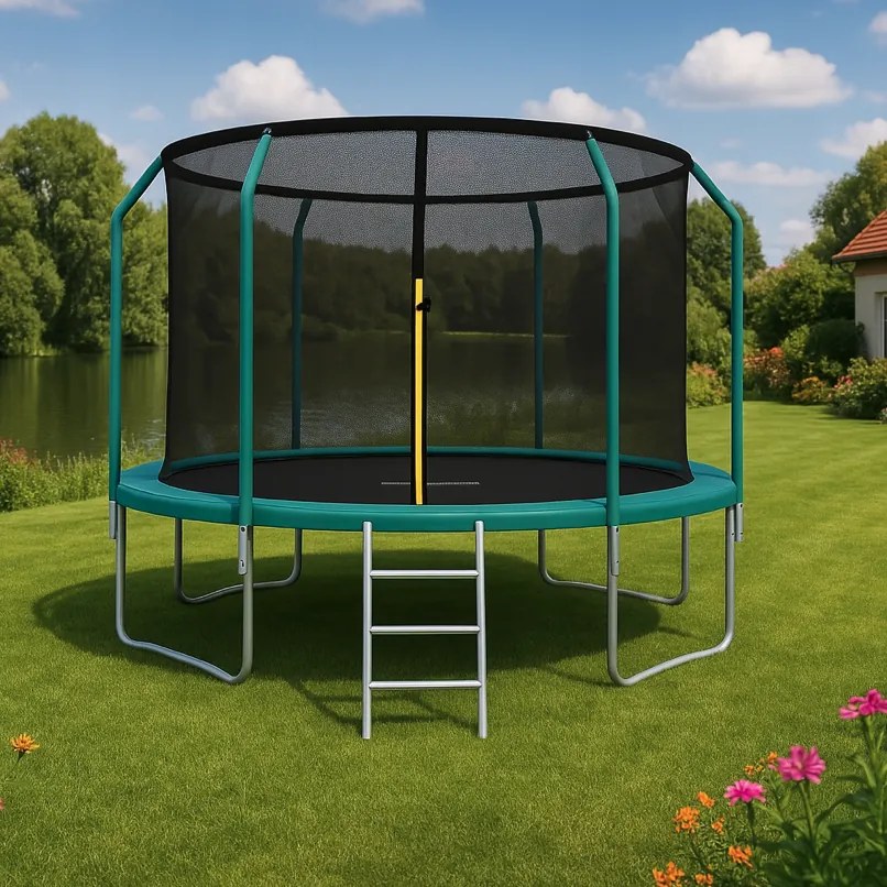 Prémium kerti trambulin gyerekeknek beltéri hálóval 13FT - Ø 404 cm