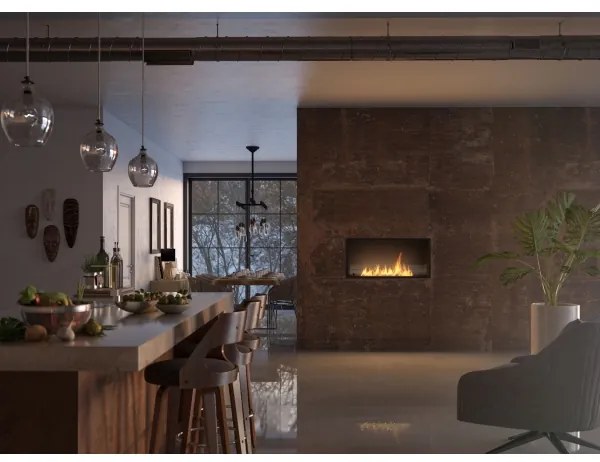 InFire - Beépített BIO kandalló 49,4x104,4 cm 6kW fekete