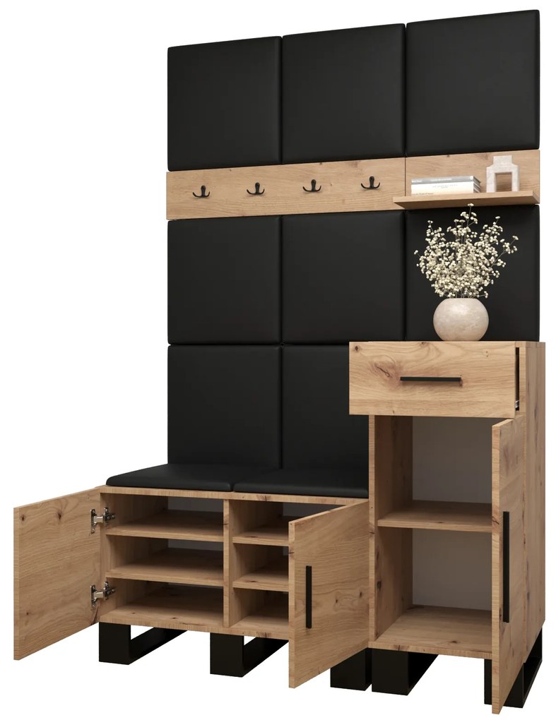 Előszobabútor Amanda 5 (artisan tölgy + rózsaszín). 1085894