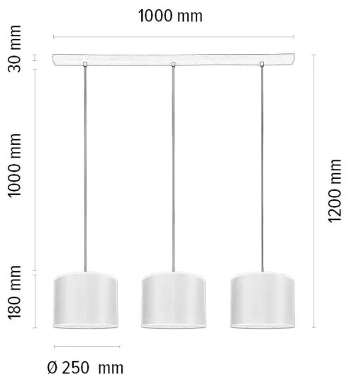 Spot-Light 1037400811551 - Kábeles csillár BENITA 3xE27/40W/230V tölgy