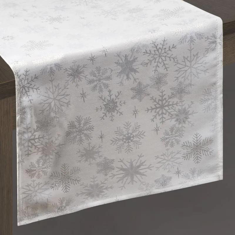 Asztali futó karácsonyi fehér/ezüst 35x180