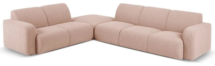 Rózsaszín buklé sarokkanapé (bal oldali) Molino – Micadoni Home