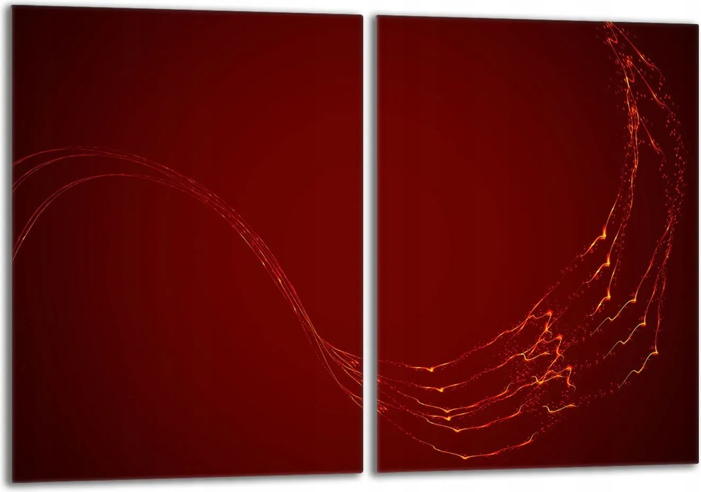 Üveg védőlap tűzhelyhez 40x52 Piros Konyhai