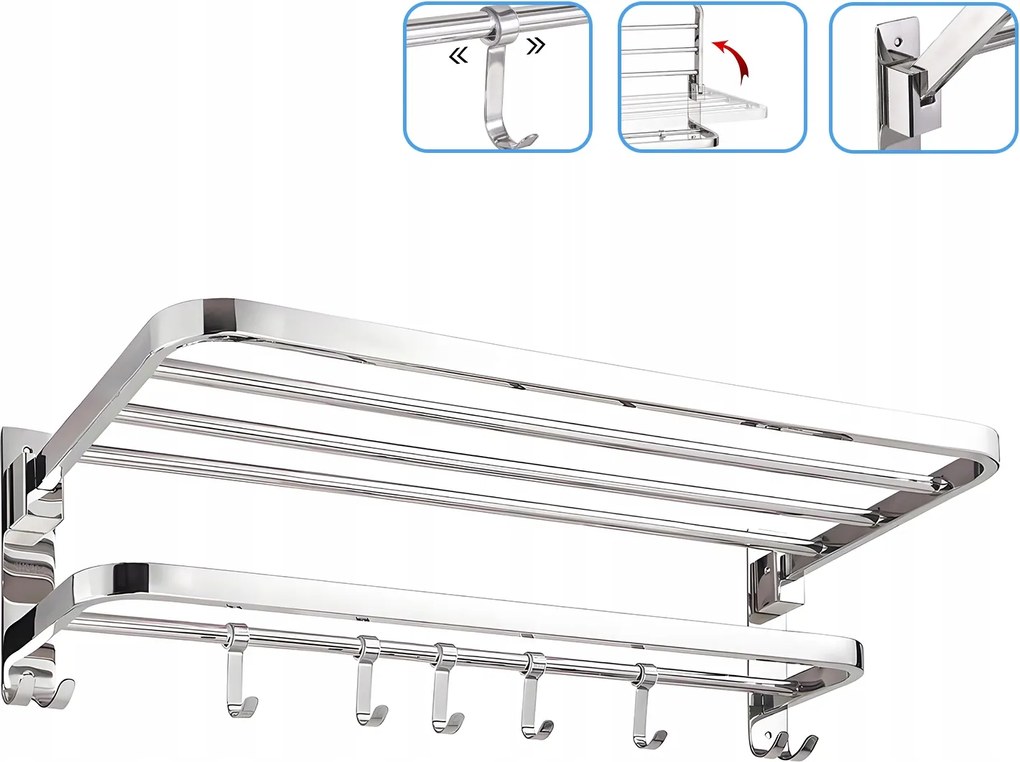 Törölközőtartó Fürdőszobai Tartó Polc És Akasztók Loft Fürdőköpeny