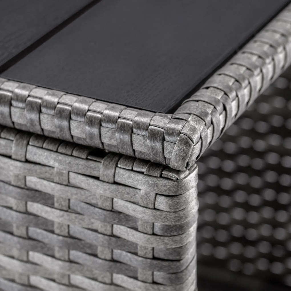 Casaria® Vedis polyrattan asztalka 45x45x40 cm - szürke
