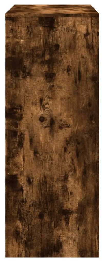 füstös tölgy szerelt fa bárasztal tárolókkal 90 x 40 x 103,5 cm