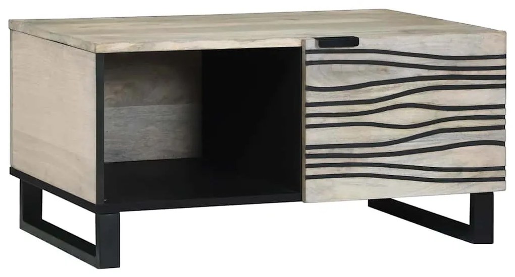 Dohányzóasztal Beige és fekete 80 x 50 x 40 cm