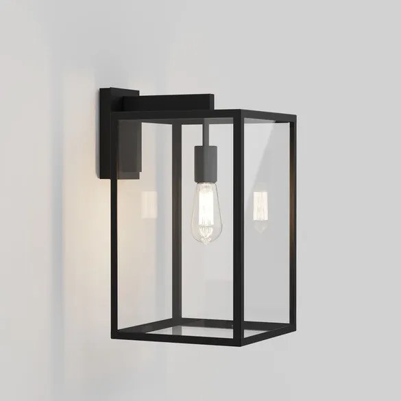 ASTRO LIGHTING 1354007 BOX Modern Kültéri Fali Lámpa Fekete, Átlátszó E27 IP44