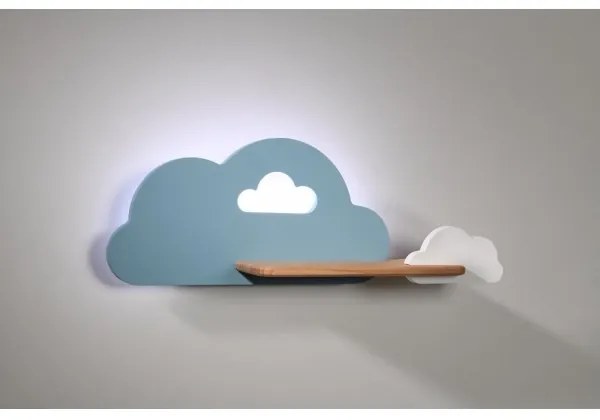 LED gyerekszoba fali lámpa CLOUD polccal LED/5W/230V kék-fehér