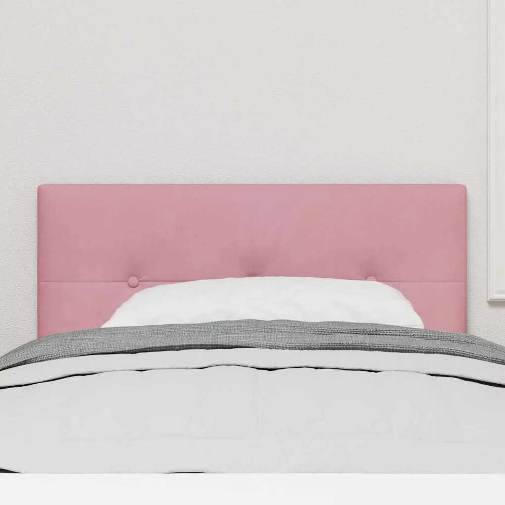 Fejtámla Gombos Párnával Rózsaszín 80 cm Bársony
