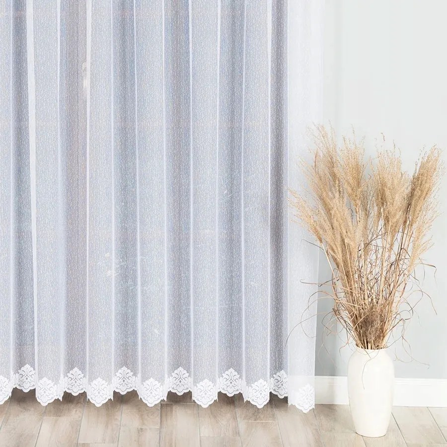 Jacquard Függöny Hosszú Fehér 250cm