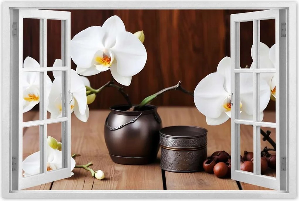 Poszterek 60x40 Fehér orchideák