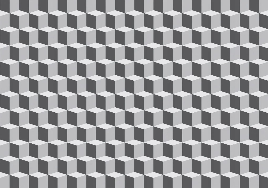 Fotótapéta Szürke kockák Absztrakt Geometrikus Minta 416x254 háló +ragasztó