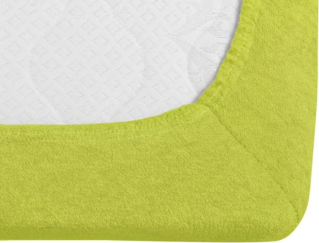 PREMIUM frottír gumis lepedő lime színű 140x200 cm