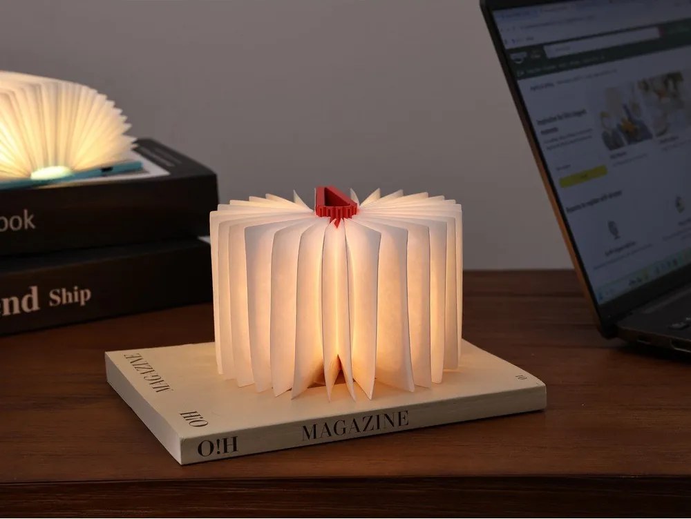 Sötét natúr színű USB hordozható fénydekoráció BookLight – Gingko