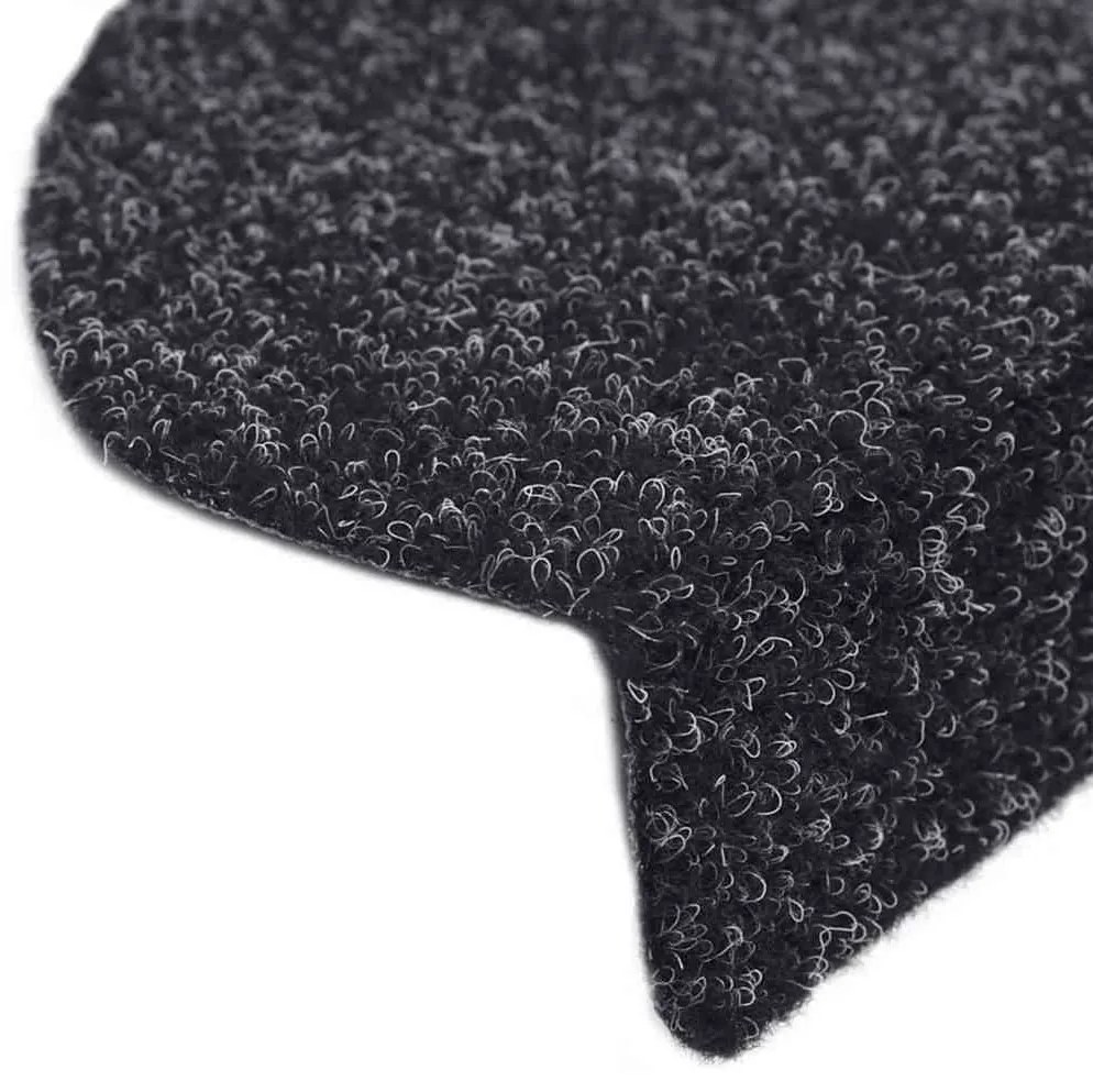 öntapadós lépcsőszőnyegek 30 db, 56 x 17 x 3 cm, fekete, félkör alakú