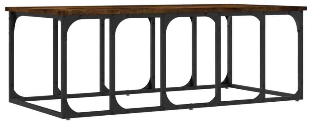 füstös tölgy színű szerelt fa dohányzóasztal 100x50x35,5 cm