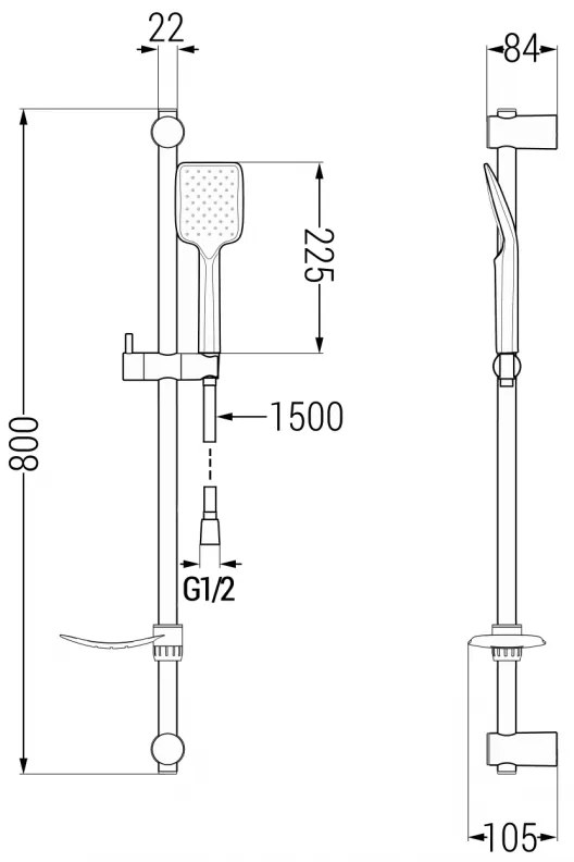 Mexen Lynx DF62 zuhanygarnitúra, króm, 745904DF62-00