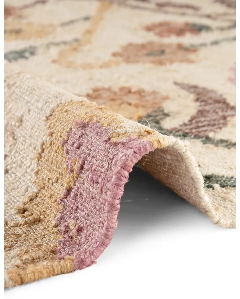 Krémszínű kézi szövésű juta szőnyeg 120x170 cm Roya Violette – Elle Decoration