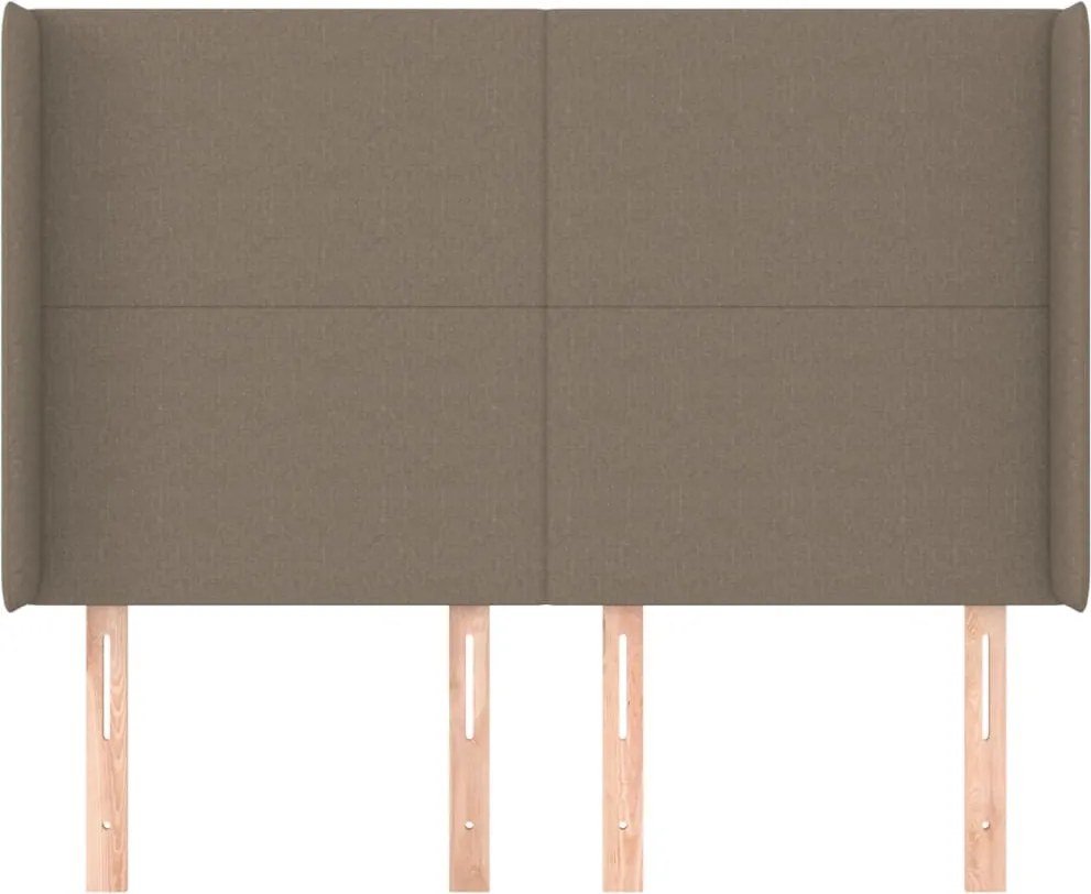 tópszínű szövet fejtámla szárnyakkal 147x16x118/128 cm