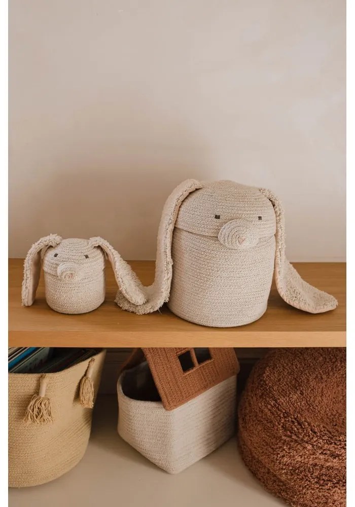 Krémszínű textil játéktároló kosár ø 15x15 cm Mini Rita the Rabbit – Lorena Canals